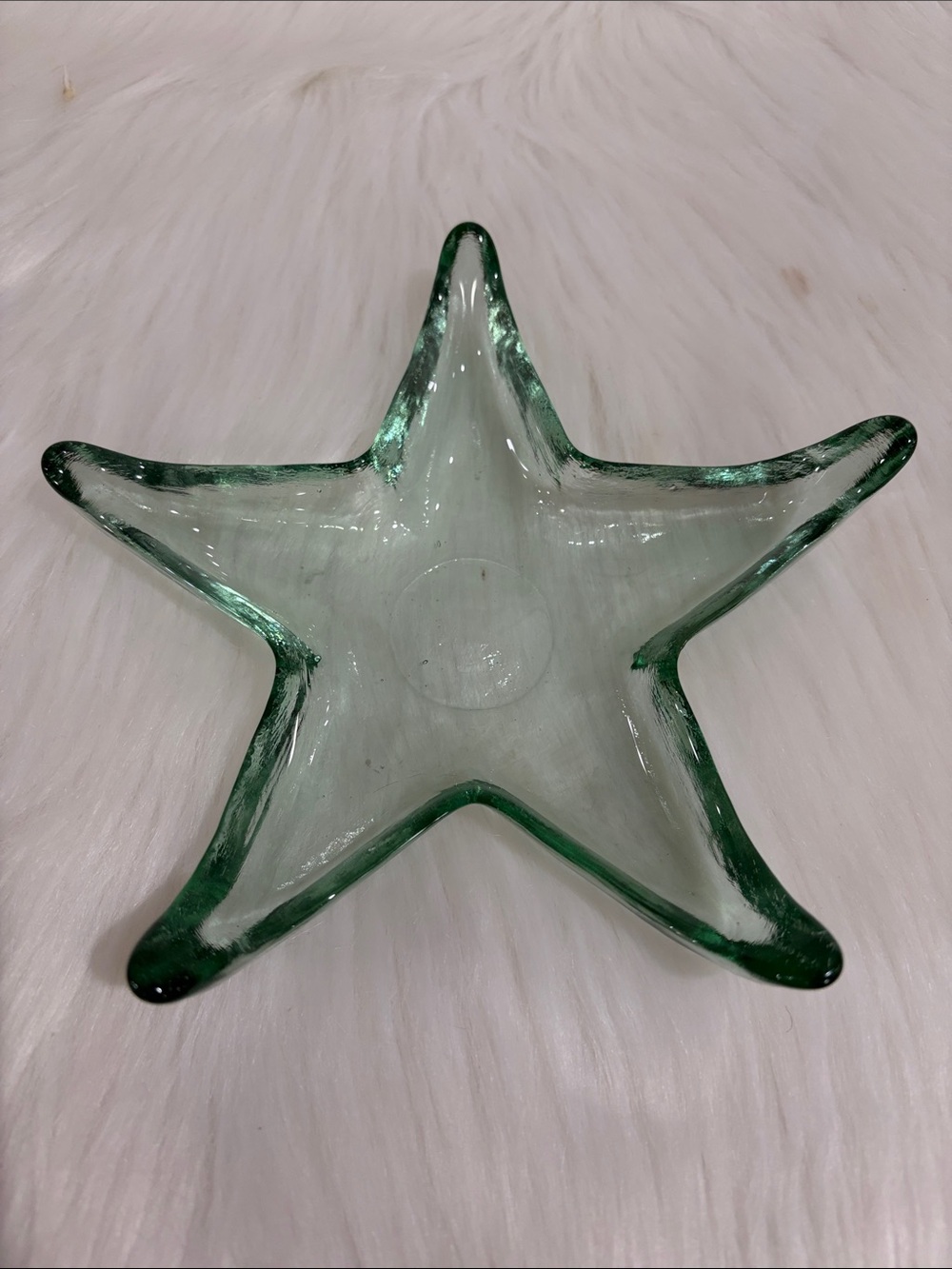 Green Star-Shaped Glass Decorative Dish - Home Art